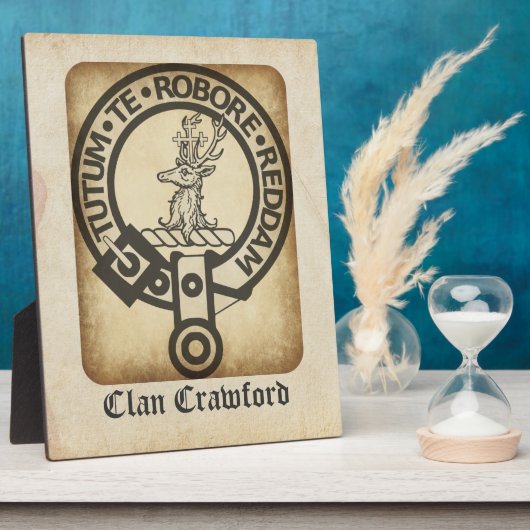 Crawford Crest Badge Antiek Fotoplaat (Zijkant)