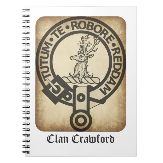 Crawford Crest Badge Antiek Notitieboek (Voorkant)