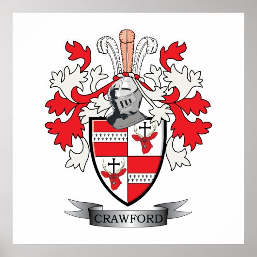 Crawford Family Crest Coat of Arms Poster (Voorkant)