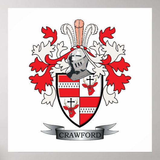 Crawford Family Crest Coat of Arms Poster (Voorkant)