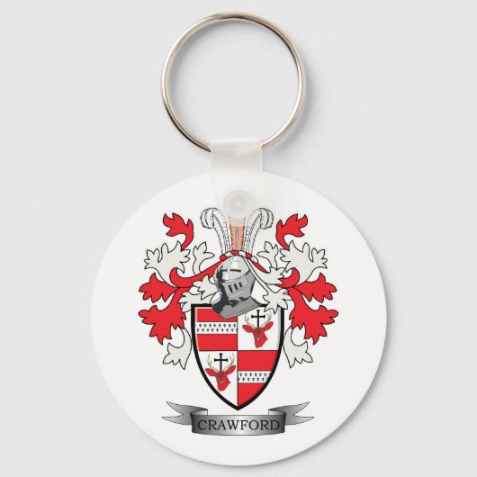 Crawford Family Crest Coat of Arms Sleutelhanger (Voorkant)