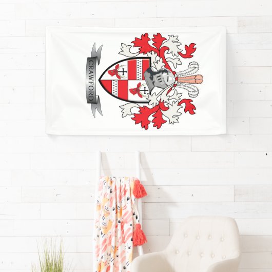 Crawford Family Crest Coat of Arms Spandoek (Insitu)