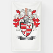 Crawford Family Crest Coat of Arms Spandoek (Verticaal)