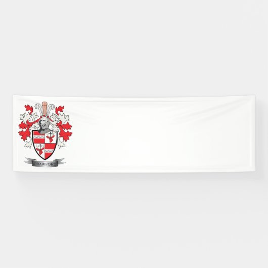 Crawford Family Crest Coat of Arms Spandoek (Horizontaal)