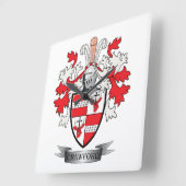 Crawford Family Crest Coat of Arms Vierkante Klok (Hoek)