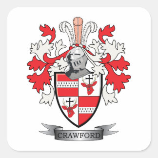 Crawford Family Crest Coat of Arms Vierkante Sticker
