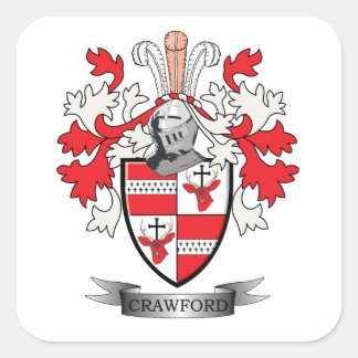 Crawford Family Crest Coat of Arms Vierkante Sticker