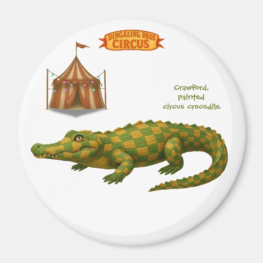 Crawford, geschilderde circus krokodil magneet (Voorkant)