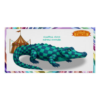 Crawford, geschilderde circus krokodil perfect poster