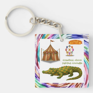 Crawford, geschilderde circus krokodil sleutelhanger