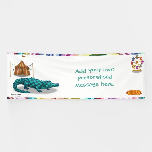 Crawford, geschilderde circus krokodil spandoek (Horizontaal)