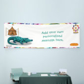 Crawford, geschilderde circus krokodil spandoek (Beurs)
