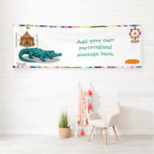 Crawford, geschilderde circus krokodil spandoek (Insitu)