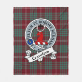 Crawford Modern Clan Badge Tartan Pset Fleece Deken (Voorkant)