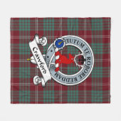 Crawford Modern Clan Badge Tartan Pset Fleece Deken (Voorkant (Horizontaal))