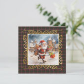 Crawford Modern Scottish Tartan Christmas  Feestdagenkaart (Staand voorkant)