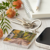 Crawford Notch Train Tracks Acrylische Sleutelhang Sleutelhanger (Voorkant Rechts)