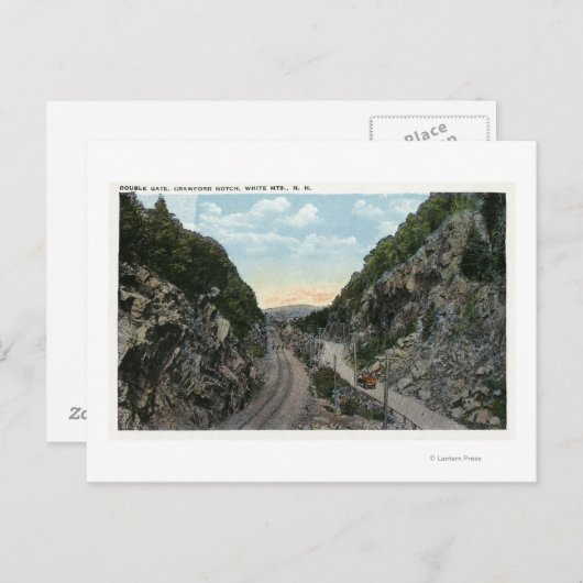 Crawford Notch Uitzicht van de Double Gate Briefkaart (Voorkant / Achterkant)