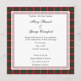 Crawford Schotse bruiloft Square uitnodiging