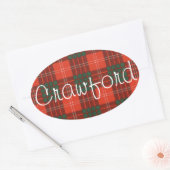 Crawford Schotse clan tartan - Plaid Ovale Sticker (Envelop)