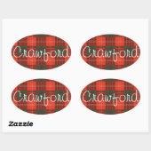 Crawford Schotse clan tartan - Plaid Ovale Sticker (Vel)