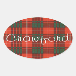 Crawford Schotse clan tartan - Plaid Ovale Sticker