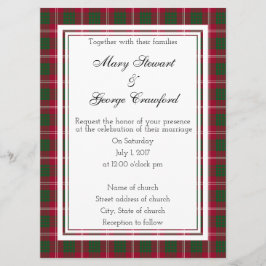 Crawford Scottish Wedding Wine Label Kaart