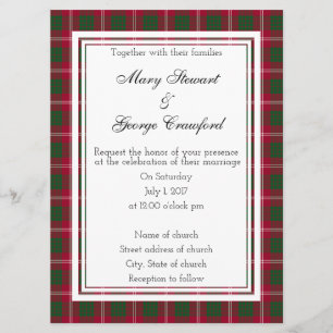 Crawford Scottish Wedding Wine Label Kaart