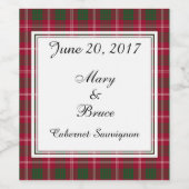 Crawford Scottish Wedding Wine Label Wijn Etiket (Enkel label)