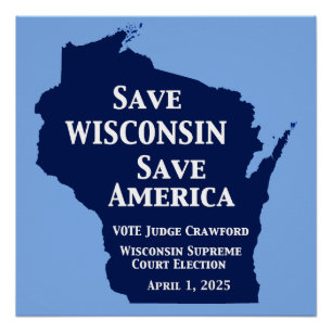Crawford stemt voor Hooggerechtshof Wisconsin Perfect Poster