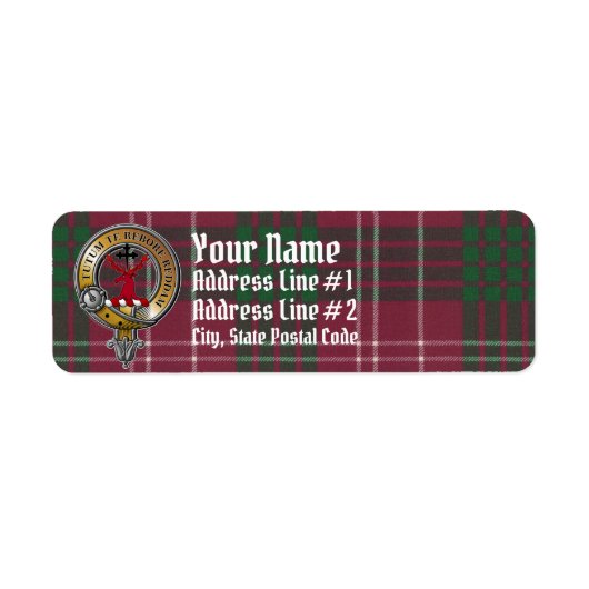 Crawford Tartan & Badge Etiket (Voorkant)