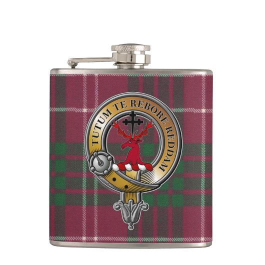 Crawford Tartan & Badge Heupfles (Voorkant)