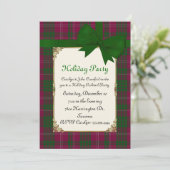 Crawford Tartan Pset Custom Holiday Party Kaart (Staand voorkant)
