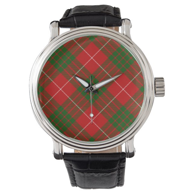 Crawford tartan red green plaid horloge (Voorkant)