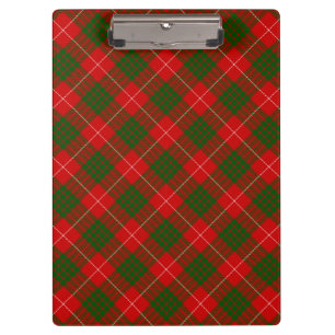 Crawford tartan red green plaid klembord