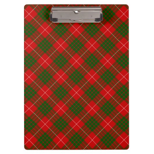 Crawford tartan red green plaid klembord (Voorkant)