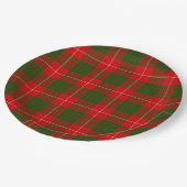 Crawford tartan red green plaid papieren bordje (Gekanteld)