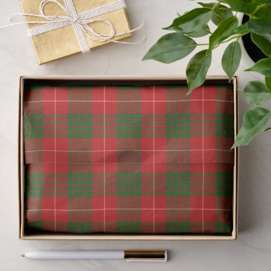 Crawford tartan red green plaid tissuepapier (Geschenk)