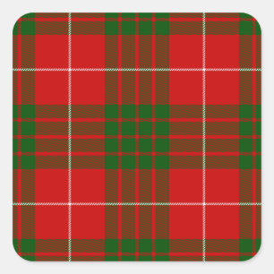 Crawford tartan red green plaid vierkante sticker