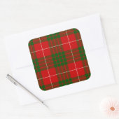 Crawford tartan red green plaid vierkante sticker (Envelop)