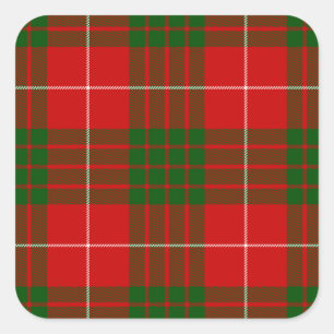 Crawford tartan red green plaid vierkante sticker