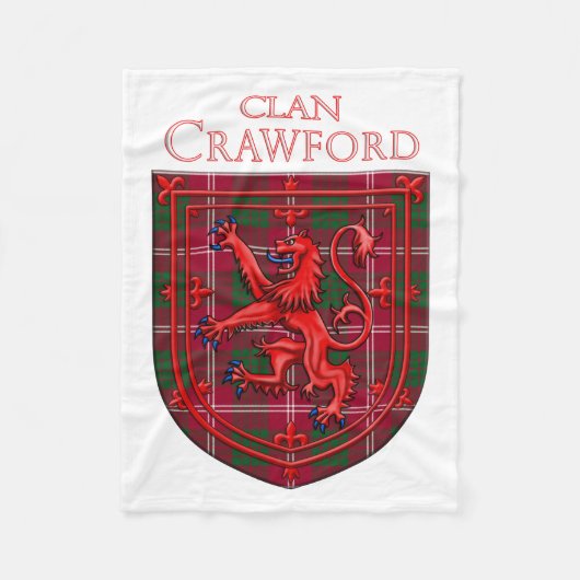 Crawford Tartan Scottish Plaid Lion Rampant Fleece Deken (Voorkant)