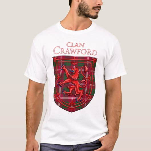 Crawford Tartan Scottish Plaid Lion Rampant T-shirt (Voorkant)