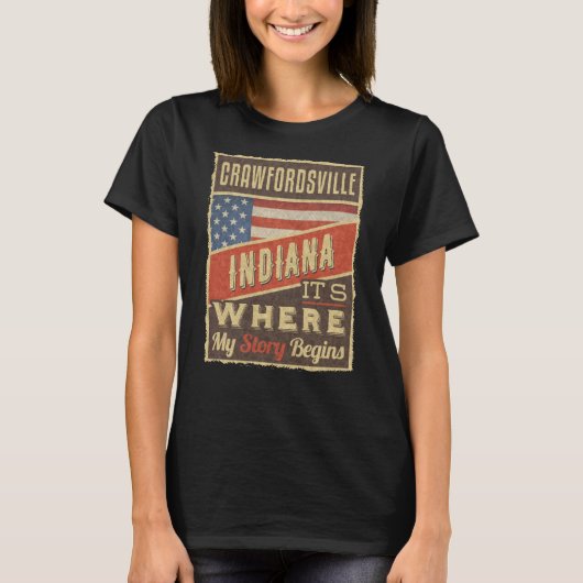 Crawfordsville Indiana T-shirt (Voorkant)