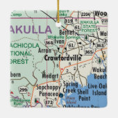 Crawfordville Florida Map Keramisch Ornament (Achterkant)