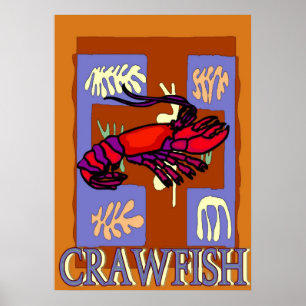 Crawfrish After Matisse Poster