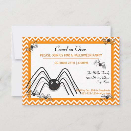 Crawl on Over - 3x5 Halloween Party Uitnodigen Kaart (Voorkant)