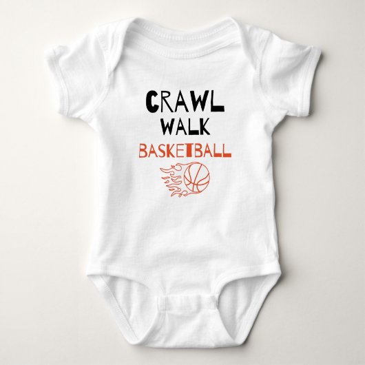 Crawl Walk Basketball Cute Basketball Buddy Romper (Voorkant)