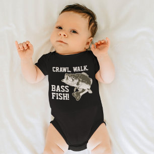 Crawl Walk Bass Fish Funny Baby Vissen Romper