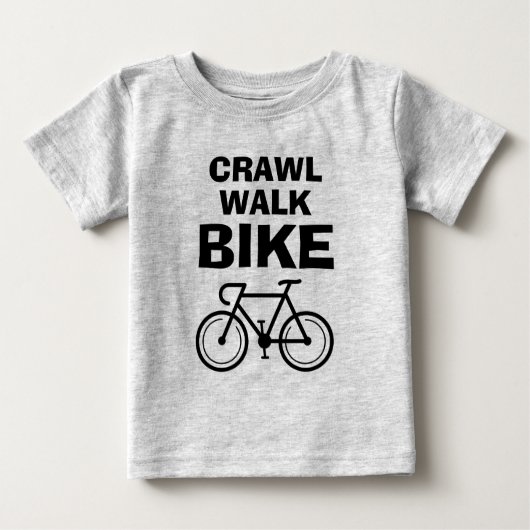 Crawl Walk Bike schattig baby op shirt voor kleine (Voorkant)
